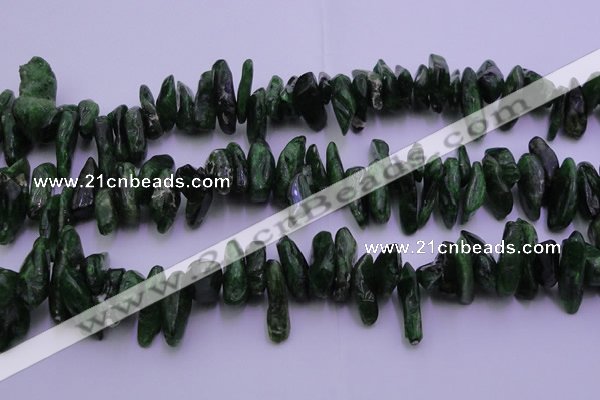 CDP73 15.5 inches 8*22mm - 12*28mm diopside chips gemstone beads