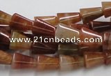 CDQ05 15.5 inches 8*11mm trumpet-shaped natural red quartz beads