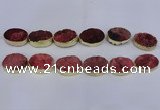 CDQ504 20*30mm - 22*30mm oval druzy quartz beads wholesale