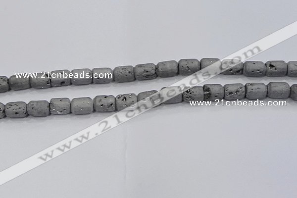 CDQ600 8 inches 6*8mm drum druzy quartz beads wholesale