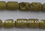 CDQ601 8 inches 6*8mm drum druzy quartz beads wholesale