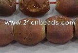 CDQ637 8 inches 12*14mm rice druzy quartz beads wholesale