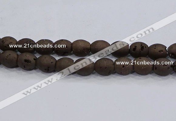 CDQ638 8 inches 12*14mm rice druzy quartz beads wholesale