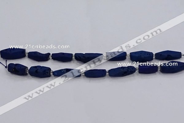 CDQ653 8 inches 8*20mm - 10*30mm freeform druzy quartz beads