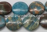 CDS14 16 inches 18mm flat round dyed serpentine jasper beads wholesale