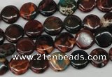 CDS198 15.5 inches 10mm flat round dyed serpentine jasper beads