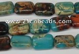 CDS40 15.5 inches 10*14mm rectangle dyed serpentine jasper beads