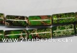 CDT141 15.5 inches 8*17mm tube dyed aqua terra jasper beads