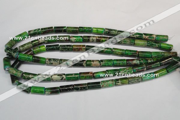 CDT167 15.5 inches 8*16mm tube dyed aqua terra jasper beads