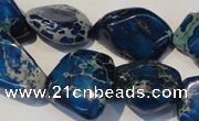 CDT262 15.5 inches 18*20mm nugget dyed aqua terra jasper beads