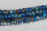 CDT274 15.5 inches 4*6mm rondelle dyed aqua terra jasper beads