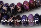 CDT374 15.5 inches 8*16mm rondelle dyed aqua terra jasper beads
