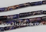 CDT377 15.5 inches 4*12mm tube dyed aqua terra jasper beads