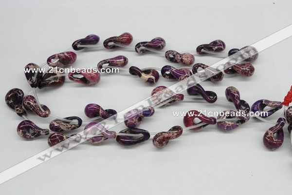 CDT42 15.5 inches 15*24mm petal shaped dyed aqua terra jasper beads