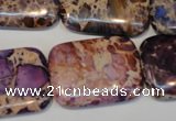 CDT440 15.5 inches 20*30mm rectangle dyed aqua terra jasper beads