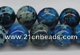 CDT46 15.5 inches 14mm round dyed aqua terra jasper beads wholesale