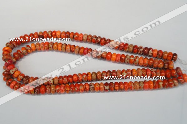 CDT501 15.5 inches 6*10mm rondelle dyed aqua terra jasper beads