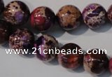 CDT697 15.5 inches 12mm round dyed aqua terra jasper beads