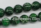 CDT70 15.5 inches 12mm round dyed aqua terra jasper beads