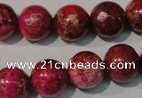 CDT762 15.5 inches 14mm round dyed aqua terra jasper beads