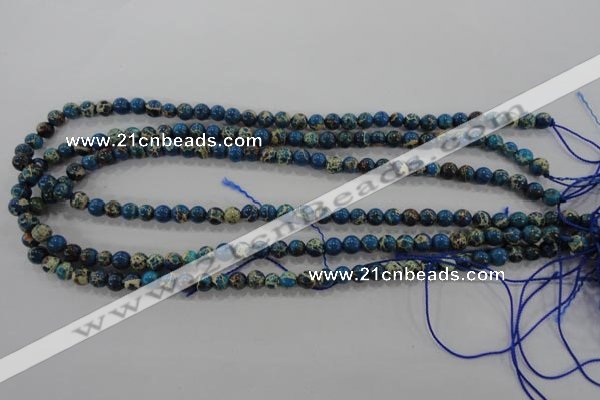 CDT811 15.5 inches 6mm round dyed aqua terra jasper beads wholesale