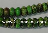 CDT927 15.5 inches 6*10mm rondelle dyed aqua terra jasper beads