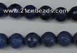 CDU113 15.5 inches 10mm faceted round blue dumortierite beads