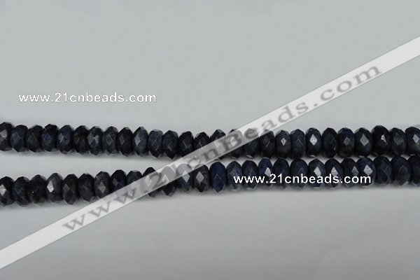 CDU120 15.5 inches 6*10mm faceted rondelle blue dumortierite beads
