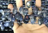 CDU222 Top drilled 10*14mm faceted briolette dumortierite beads