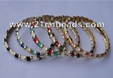 CEB02 5pcs 7mm width gold plated alloy with enamel bangles wholesale