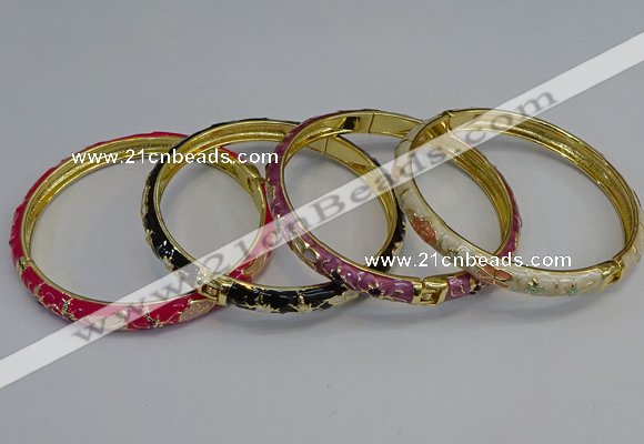 CEB107 7mm width gold plated alloy with enamel bangles wholesale