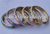 CEB14 5pcs 10mm width gold plated alloy with enamel bangles wholesale