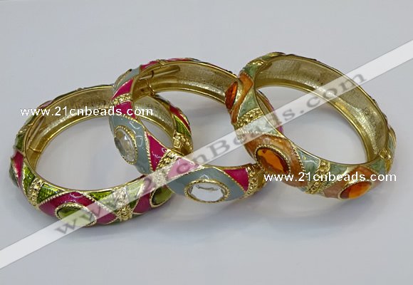 CEB159 17mm width gold plated alloy with enamel bangles wholesale