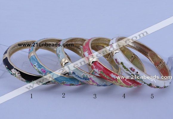CEB31 5pcs 10mm width gold plated alloy with enamel bangles
