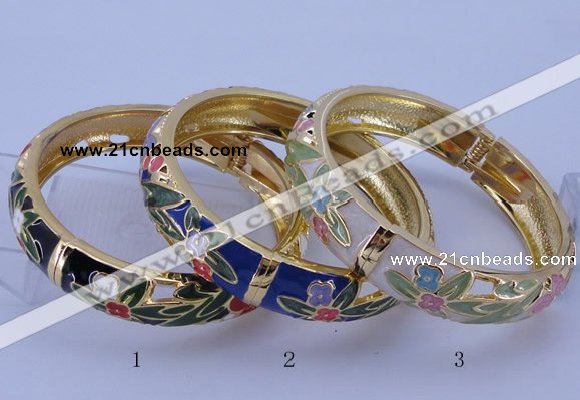 CEB40 5pcs 14mm width gold plated alloy with enamel bangles