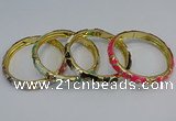 CEB51 7mm width gold plated alloy with enamel bangles wholesale