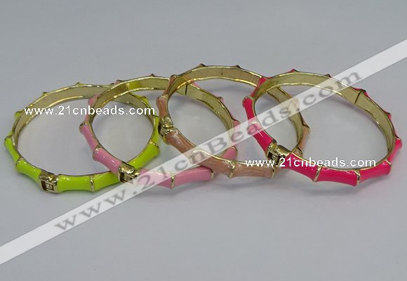 CEB65 6mm width gold plated alloy with enamel bangles wholesale