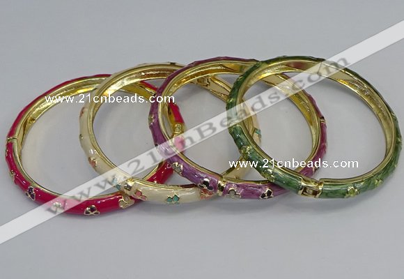 CEB75 6mm width gold plated alloy with enamel bangles wholesale