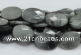 CEE53 15.5 inches 12*16mm faceted oval eagle eye jasper beads