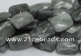 CEE59 15.5 inches 8*12mm faceted rectangle eagle eye jasper beads