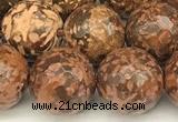 CEJ311 15 inches 8mm faceted round elephant skin jasper beads