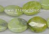 CEJ54 15.5 inches 15*20mm oval lemon jade gemstone beads wholesale