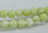 CEJ61 15.5 inches 8mm round lemon jade gemstone beads wholesale