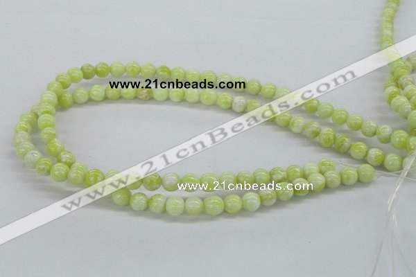 CEJ61 15.5 inches 8mm round lemon jade gemstone beads wholesale