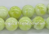 CEJ64 15.5 inches 14mm round lemon jade gemstone beads wholesale