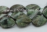 CEM27 15.5 inches 13*18mm twisted teardrop emerald gemstone beads
