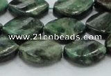 CEM28 15.5 inches 15*20mm twisted teardrop emerald gemstone beads