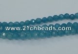 CEQ11 15.5 inches 4mm faceted round blue sponge quartz beads