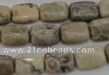 CFA220 15.5 inches 10*14mm rectangle chrysanthemum agate beads