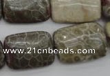 CFA224 15.5 inches 18*25mm rectangle chrysanthemum agate beads